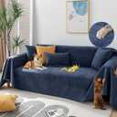 Couch Cover for 2 Cushion Couch Sofa Pet Friendly, Water Resistant Anti Cat Scratch Furniture Protector Sectional L Shaped Sofa Slip Cover for Dogs Washable, Navy Blue 71" x 118"