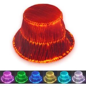 Light up Hat Rave Bucket Hat 7 Colors Flashing Glow LED Hat Neon Crazy Hats for Festival Gear for Party Hats EDM Accessories