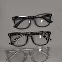 Gaoye Stylish Blue Light Glasses for Woman - Computer Glasses up to 99% Blue Light Blocking - Lightweight Frames - 3 pack (A1 Matte Black+leopard+transparent)