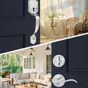Goldenwarm Front Door Handle and Deadbolt Set, Brushed Nickel Front Door Lock Set with Reversible Handle Lever, Classic Front Door Hardware, Single Cylinder Front Door Entry Lock