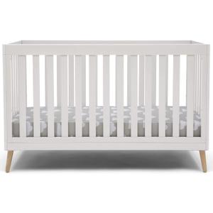 Delta Children Essex 4-in-1 Convertible Baby Crib, Bianca White with Natural Legs