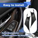 ABS Interior Door Panel Handle Covers Left Front and Right Front Compatible with BMW 320,328,330,335,M3 2012-2018 & BMW 428, 435,M4 2014-2017 (Carbon Fiber Black)