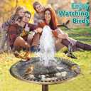 Dreyoo Fountain for Bird Bath, Red Moss Resin Granite Water Fountain Rock with 7W Water Pump, Bird Bath Fountains for Hummingbird Birdbath, Bird Feeder, Small Aquarium, Fish Tank