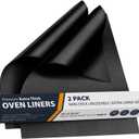 Oven Liners for Bottom of Oven - 2 Pack Large Heavy Duty Mats, 17x25 Non-Stick Reusable Liner for Electric, Gas, Toaster Ovens, Grills - BPA & PFOA Free Kitchen Accessory to Keep Oven Clean (Black)