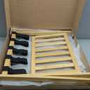 Smart FENDEE Fully Assembled Luggage Racks Pack of 2, Folding Suitcase Stand with Storage Shelf, Bamboo Luggage Stand with 5 Nylon Straps for Guest Room, Bedroom, Heavy Duty, Natural