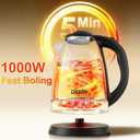 DEZIN Electric Kettle Upgraded, BPA Free 2L Stainless Steel Tea Kettle, Fast Boil Water Warmer with Auto Shut Off and Boil Dry Protection Tech for Coffee, Tea, Beverages