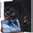 Case for Samsung Galaxy Tab A11 / Tab A9 8.7-Inch 2025/2023, Pencil Holder Flip Wallet Leather Shockproof Tablet Cover, Purple Lotus