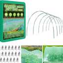 Garden Netting Kit for Raised Beds, 10x30FT Green Ultra Fine Mesh Netting 6 Sets of 8FT Garden Hoops, Insect Netting Row Cover Net Protect Plants Vegetable Fruits Flowers
