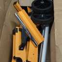 Portable Miter Saw Stand with 6.75 in Wheels 330 lbs Load Capacity Heavy Duty Universal Mitre Saw Stand Tool Storage Trays WK-MS080 (Silver,yellow)