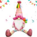 Funny 50Th Birthday Gifts for Women, Her, Mom, Girls, Women Friendship, Sister, Wife, Mother, Grandma, Coworker, Boss - Pink Happy Birthday Plush Gnomes Couple Doll Decorations for Party, Tabl Decor