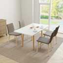47" Wooden Foldable Kitchen Table Dining Table Rotating Table 4-6 People