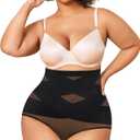 Nebility Plus Size Shapewear for Women Tummy Control Butt Lifting Panties Hi- Waist Trainer Body Shaper Short Belly Underwear, Black, 4XL