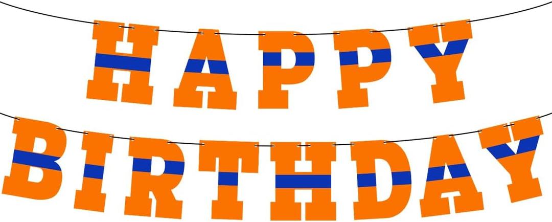 Anime Themed Birthday Party Banner, Orange Birthday Party Decorations for Cartoon Themed Party Supplies