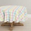 Horaldaily Easter Tablecloth 60×84 Inch Rectangular, Buffalo Plaid Spring Washable Table Cover for Party Picnic Dinner Decor