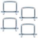 4 Pcs 4 Inch Wide Square U-Bolt for Trailer, 1/2" x 4" x 4-1/8", Electro-Galvanized Steel