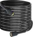Pressure Washer Hose 32FT, 3300PSI 1/4" Power Washer Hose with M22-14 Brass Fitting, Kink Resistant, No-Leak Design, Durable Replacement Hose fo Ryobi, Greenworks, CRAFTSMAN Most Brand Power Washer