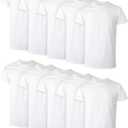 Hanes Men's Undershirt Packs, Stay-Tucked Soft Cotton Undershirts, Best Undershirts for Men (White, L)