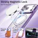 Petocase for iPhone 17 Pro Max 6.9 inch Case Magnetic Glitter Phone Cases [Compatible with MagSafe] Sparkle Diamond Rhinestone Camera Lens Protector Slim Shockproof Cover for Girs Women Purple