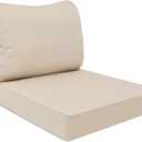 AAAAAcessories Outdoor Deep Seat Cushions, Waterproof, Fade-Resistant Patio Furniture Replacement Cushions, 23.5" x 25.5" x 5" + 23.5" x 19", Beige