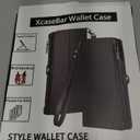 XcaseBar for iPhone 14 6.1" case with Zipper RFID Blocking Credit Card Holder, Flip Folio Book PU Leather Phone case Shockproof Cover Women Men for Apple 14 Wallet case Black