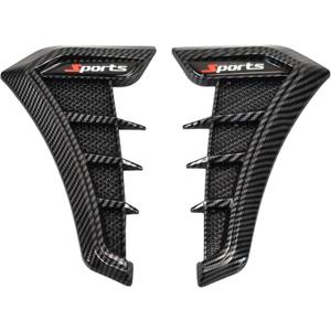 Air Flow Intake Hole Grille Universal Car Fender Side Vents, Side Marker Air Wing Vent Trim Cover  Fender Decorative SpoilerThe Whole Back is Double-Sided Glue (Carbon Fiber Black)