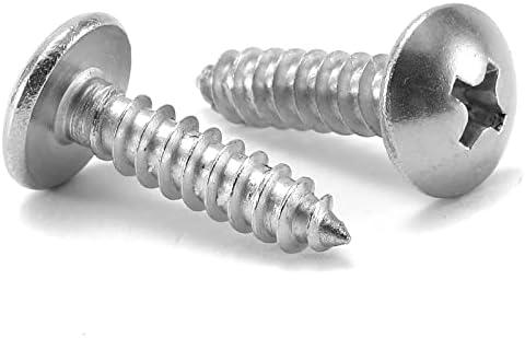 #14 x 3/4" Wood Screw 100Pcs Truss Head Phillips 18-8 (304) Stainless Steel Fast Self Tapping Screws by SG TZH