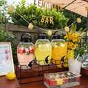 Tanlade 3 Pcs Plastic Drink Dispenser with Spigot and Metal Stand 1.2 Gallon Beverage Dispenser for Parties Juice Dispensers Lemonade Jar with Lids for Cold Drink Tea Water Container (Black)
