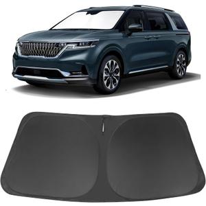 Windshield Sun Shade Custom Fit for 2022 2023 2024 2025 2026 Kia Carnival Accessories Foldable Sunshade Sun Blocker Protect Car from Sun Rays & Heat Damage Keep Car Cooler