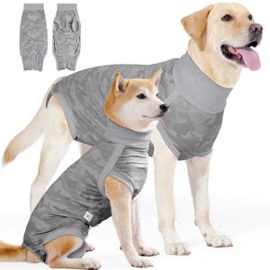 Dog Recovery Suit, Spay Surgical Onesie for Female Dog After Surgery Anti-Licking, Pet Recovery Shirt for Male Dogs Alternative E-Collar&Cone (Camouflage Gray, Medium)
