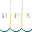 TURFEE 3 Pack Green Swing Seats Heavy Duty with 66" Chain, Swing Set Accessories Replacement with Snap Hooks for Kids Outdoor Play Playground, Trees, Backyard (Limit 300lb)