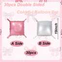 Metallic Pink and Silver Square Foil Balloons Wall - 19 Inches Square Balloons Tunnel Arch Garland Kit for Graduation Decorations Class of 2025, Graduation Party Decorations, Engagement Party
