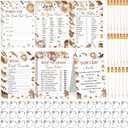 Estune 331 Pcs Bridal Shower Games Supplies, 5 Sets 250 Pcs Wedding Cards 1 Bridal Shower Games with 60 Rings and 20 Pencils(Love is Brewing)