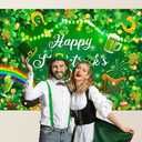 7x5ft Happy St. Patrick's Day Backdrop Irish Lucky Green Shamrock Photography Background for Irish Themed Festival St. Patrick's Day Party Decorations Banner Photo Shoot Props