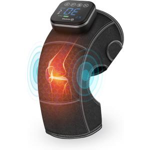 COMFIER Cordless Knee Massager with Heat & Vibration,Heated Knee Brace Wrap for Arthritis, Graphene Knee Heating Pad for Knee Pain, Electric Knee Support, Gifts for Men Women