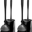 MR.SIGA Toilet Plunger and Bowl Brush Combo for Bathroom Cleaning, Black, 2 Sets