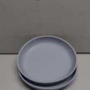 Silicone Dog Bowl Set of 2-7.7in No Spill Puppy Food and Water Dish Less Mess Cat Plates with Suction Cup Non-Tippable Feeding Bowls for Small & Medium-Sized Pets (Round Blue)