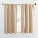 NICETOWN Blackout Room Darkening Curtains - Home Decoration Light & Noise Reducing Thermal Insulated Window Draperies with Rod Pocket Top (Biscotti Beige, 2 Panels, 34 inches Wide x 54 inches Long)