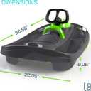 Snow Sled for Kids, Adults - Toboggan Sled, Easy Turning Steering Wheel, Anti-Slip Seat, Pull Up Brake, Durable Plastic Sled, Lightweight, Snow Sleds, Age 3+ 260 lbs