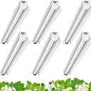 Barrina Grow Lights for Indoor Plants, 3FT 5000K Daylight White Full Spectrum Plant Lights, 180W(6 x 30W, 1000W Equivalent), T8 Grow Light Bulbs, LED Grow Light Strips, Linkable Design, 6-Pack