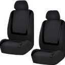 LAINLOY 2 Pack Car Seat Covers, Breathable Seat Protectors, Anti-Slip Driver Seat Cover, Comfortable Front Seat Cover Set Universal Fit for Truck, SUV, Sedan, Airbag Compatible (Black)