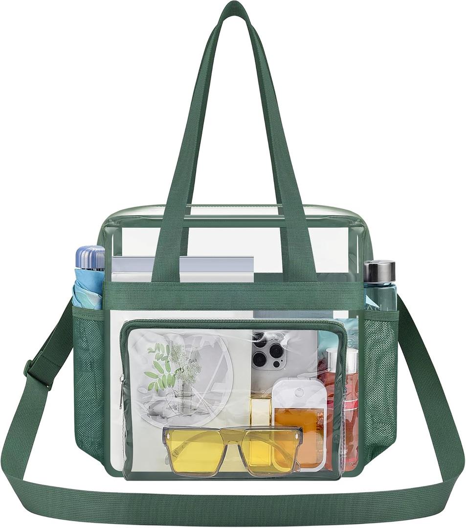 Oraben Clear Tote Bag Clear Bag Stadium Approved 12x6x12 Stadium Bag for Work, Sports Games,Gym