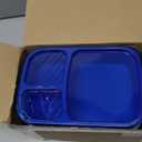 8 Pack Bento Lunch Box Set 3 Compartment Wheat Straw Meal Prep Food Storage Containers Plastic, Microwave and Dishwasher Safe Jewel Brights