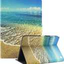 Viclowlpfe Amazon Kindle Fire HD 10 and Fire HD 10 Plus 10.1" Tablet Case (13th/11th Generation 2023/2021 Release), Slim Fit Leather Stand Smart Cover with Auto Sleep/Wake, Sea