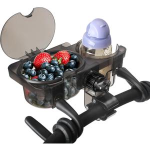 Universal Stroller Snack Tray, 3-in-1 Cup Holder with Clamp & Silicone Grip, Detachable Snack Tray Attachment for Toddlers & Kids, On-the-Go Feeding