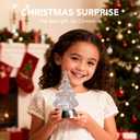 Christmas Snow Globe, Water Glitters LED Lighted Snow Globes Christmas Tree Tabletop Decor - Silver