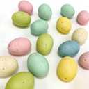 FJAKA 24 Pcs Speckled Easter Eggs, 2.4 Inch Colorful Plastic Speckled Eggs Bowl Basket Vase Fillers, for DIY Easter Spring Home Party Favors and Wedding Table Decorations