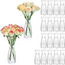 20Pcs Plastic Bud Vases Small Plastic Vases in Bulk, Clear Container for Flowers Height Shatterproof Bud Vase Wedding Centerpieces for Home Decor Living Room Office Decoration, Housewarming Party Gift
