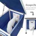 Rockever Outdoor Cat House, Large Outdoor Houses for Feral Cats Wooden Outside Cat Shelter Weatherproof with Escape Door