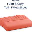 Twin Fitted Bed Sheet - Bottom Single Fitted Sheet Only - Ultra-Soft Hotel Luxury Bedding w/ 8-16 Inch Deep Pockets - Breathable, Cooling & Wrinkle Free - Easy-Care, Fade & Shrink Resistant - Coral