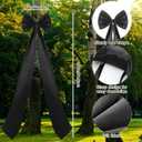 Wavwavw Wedding Giant Black Bow Decor Oversized Big Bows Decoration for Room Wall Backdrop 75x18 Inch Ribbon Tie for Wedding Birthday Party Baby Shower Supplies(Black, Satin)